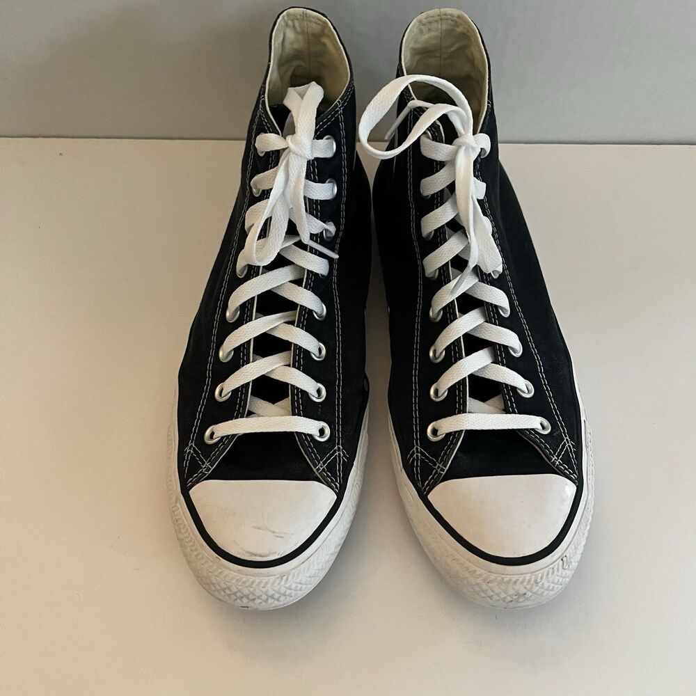 Converse All Star Chuck Taylor High Shoes Womens 13 Black Canvas Grunge Sneakers - Picture 2 of 9